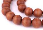 Light Brown Round Natural Wood Beads 18mm Large Hole 16 Inch Strand