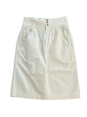 Vintage Esprit 80's Women’s Pleated High Waist Midi Pencil Skirt White Size 5/6 - Image 1 of 4