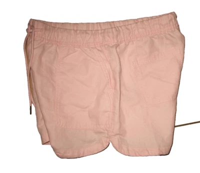 Cynthia Rowley ShortsLARGE PINK Cotton Linen Blend Drawstring Pull On POCKETS - Image 1 of 4