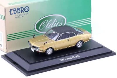 1:43 Ebbro Honda Coupè 9S 1970 Air Cooled Oro Metallizzato/Nero Vinyl Tetto - Immagine 1 di 3