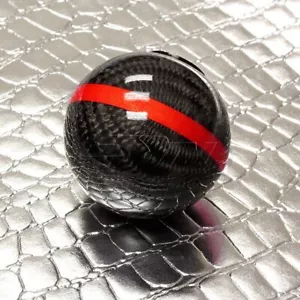 Bola de carreras de fibra de carbono real MT cambio de engranajes perno a rayas rojas universal - Imagen 1 de 6