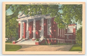 Postcard First Baptist Church Thomasville Georgia - Picture 1 of 3