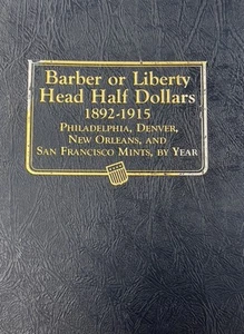 1892-1915 COMPLETE BARBER HALF SET IN WHITMAN ALBUM (73) COINS - Picture 1 of 14