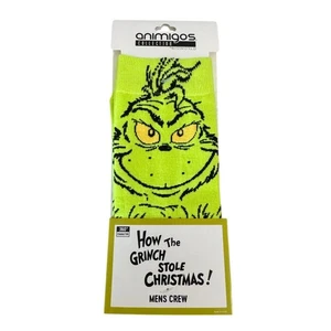 BIOWORLD GRINCH Crew Socks NEW Sock Size 10 - 13 Men's Shoe Size 8 - 12 - Picture 1 of 6