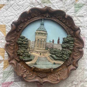 MANNHEIM GERMANY WATER TOWER WOOD PLAQUE WALL HANGING - Picture 1 of 6