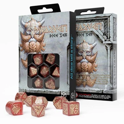 Pequeñas Dado Juego Joyas Shimmering Rojo Con Oro Grabados Q-WORKSHOP RDWA09 - Imagen 1 de 4