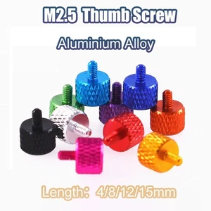 Tornillo de pulgar de aleación de aluminio M2,5*4/8/12/15 mm para pernos de carcasa de PC modificación hágalo usted mismo - Imagen 1 de 6