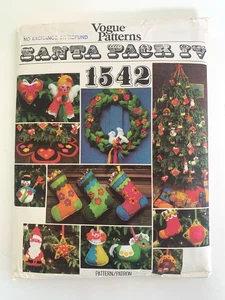 Uncut Vogue Patterns SANTA PACK IV 1542 Christmas Accessories - Picture 1 of 3