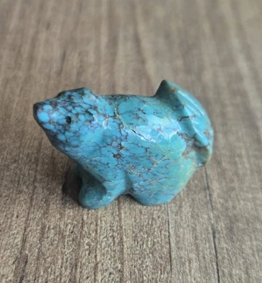 Fetiche vintage turquesa 1 1/2" oso Zuni sin firmar  Foto 1 de 4