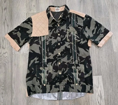 Camisa Guayabara de Caza Ranger de Armas de Fuego Diseñador Bronceada y Camuflada para Hombres XL Foto 1 de 4