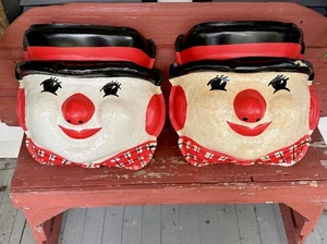 Rare Vintage Street Light Covers Pair- Plastic Snowmen Christmas - Picture 1 of 15