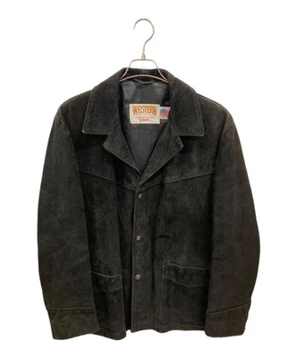 Schott 80's suede leather jacket Size: 42 Black Men 398 - Image 1 of 4