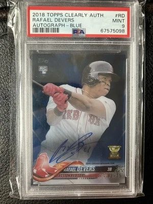 2018 Topps Clearly Authentic Rafael Devers Blue Auto 01/25 POP 1 BOOKEND RED SOX - Image 1 of 2