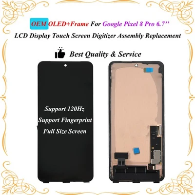 OEM For Google Pixel 8 Pro+Frame LCD Display Touch Screen Digtizer Assembly - Image 1 of 4