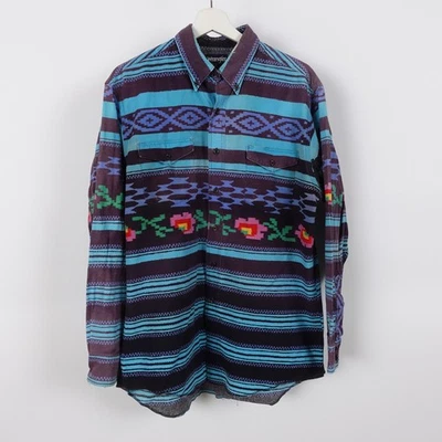 Vintage Wrangler Shirt Mens Brushpopper Western Southwest Roses 16.5 35 Large - Image 1 of 4