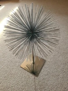 Gallerie Scoppio Sphere on silver tone on stand. 14 in. - Picture 1 of 5