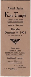 c1904 Kora Temple, Ancient Arabic Order Lewiston, Maine Faltplakat - Bild 1 von 5