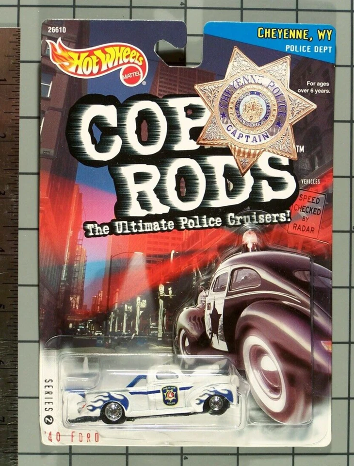 Hot Wheels 1999 Cop Rods Series 2, '40 Ford, Cheyenne Wyoming - Image 1 of 1