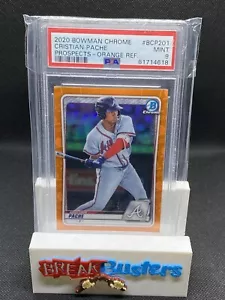 2020 Bowman Chrome Prospects Orange Refractor /25 Cristian Pache #BCP-5 PSA 9 - Picture 1 of 6