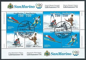 1994 SAN MARINO USATO FOGLIETTO OLIMPIADI DI LILLEHAMMER - VA25 - Imagen 1 de 1