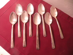 Set Of 8 Teaspoons Wallace Personality Silverplate Flatware 6 1/8" - Picture 1 of 7