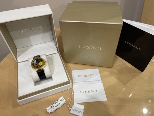 Orologio Versace Lady placcato oro con diamanti e pelle