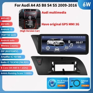 10.25'' 6+64G Carplay Car Player Stereo Radio for Audi A4 B8 S4 RS4 A5 2009-2016 - Bild 1 von 23