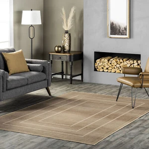nuLOOM Madie Transitional Natural Indoor Washable Area Rug - Picture 1 of 3
