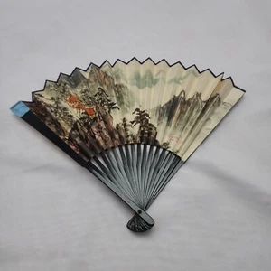 Vintage Chinesischer Papier Klapp Handfächer Volksrepublik China - Bild 1 von 8