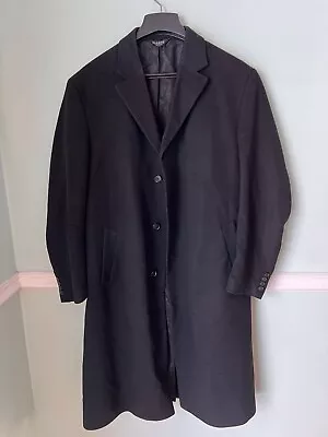 Jos. A. Bank Men’s Black 100% Cashmere Long Overcoat Size 42 Long Excellent - Image 1 of 4