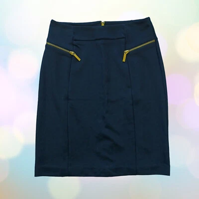 Michael Kors Falda Mujer (6) 1/4 Cremallera Trasera/Bolsillos Simulados/Forrado/Dobladillo Trasero Dividido/Negro Foto 1 de 4