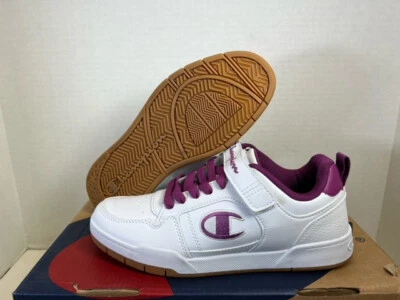 CHAMPION ARENA ПИТАНИЯ НИЗКИЕ КРОССОВКИ ТРЕНАЖЕРЫ ЖЕНЩИН ТУФЛИ БЕЛЫЙ/ФИОЛЕТОВЫЙ РАЗМЕР 7 НОВЫЙ - Изображение 1 из 4