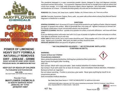 50lbs ORANGE CITRUS POWDERED CRYSTALS CLEANER & DEGREASER D-LIMONENE CONCENTRATE - Image 1 of 4