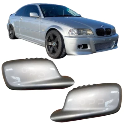 Wing Mirror Cover Painted Titan Silver (354) For BMW 3 Series E46 OEM 1998-06 - Image 1 of 4