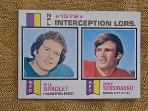 1973 Topps Football Interception Leaders #5 Bill Bradley Mike Sensibaugh - Picture 1 of 12