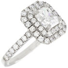 Flawless Diamond Engagement Ring 2.15 ct Cushion Cut GIA Certified 18K