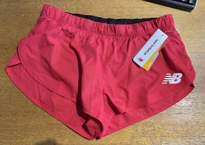 New Balance Women's XS Athletics Split Shorts TFWS663 Red 2” Inseam Running - Picture 1 of 3