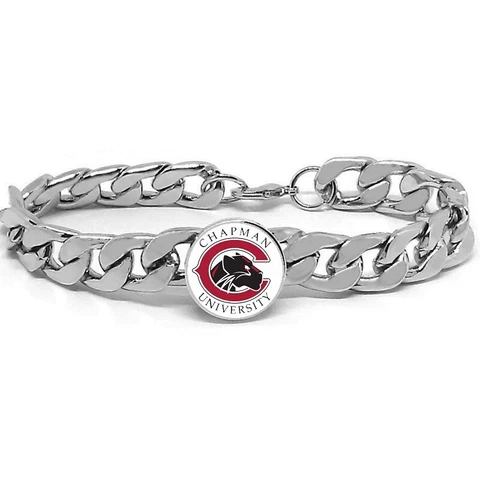 Chapman University Panthers Mens 8" Link Chain Bracelet Jewelry Gift D4 Cover