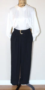Vintage 80er 90er Liz Claiborne elfenbein schwarz Polyester Business Overall Damen 8 - Bild 1 von 21