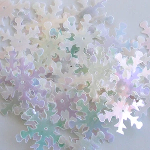 Pailletten Schneeflocken Kristall Iris Paillette / flach ~100 Stück lose - Bild 1 von 1