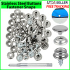 62pcs Stainless Steel Fastener Snap Press Stud Cap Button Marine Boat Canvas Set