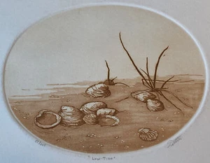 “Low Tide” By Anne Tuttle Hand-colored Etching Signed Numbered And Titled - Picture 1 of 11