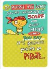 Funny Get Well Soon Cancer Scarf Pirate Pirates Theme Hallmark Greeting Card 