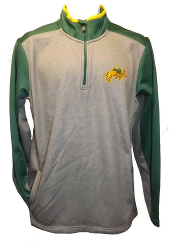 New North Dakota State Bison Mens Size S-M-L-XL-2XL Gray 1/4 Zip Pullover Jacket Cover