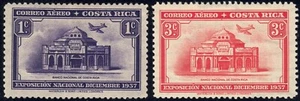 1938 Costa Rica SC# C35-C36 - Natl. Products Exposition - National Bank - M-H - Picture 1 of 2