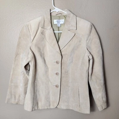 Blazer Casual Corner Annex Petite Beige Gamuza 3 Botones-Talla S Foto 1 de 4