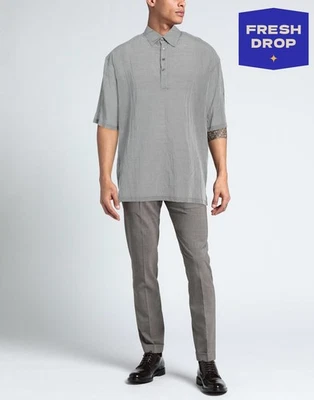 RRP€390 GIORGIO ARMANI Polo Shirt Size L Grey Short Sleeves Made in Italy - Imagem 1 de 4