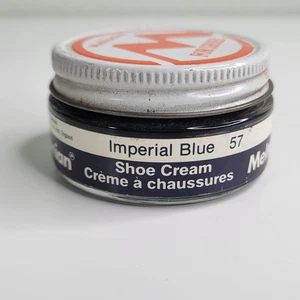 Vintage Meltonian Imperial Blue #57 crema per scarpe 1,60 oz barattolo di vetro coperchio di latta - Foto 1 di 4