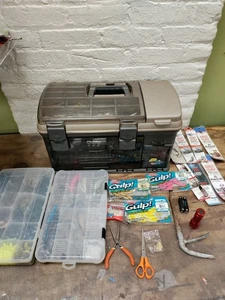 PLANO Guide Series Tackle Box LARGE WITH TACKLE Bait Fishing Lures & More Loaded - Picture 1 of 21