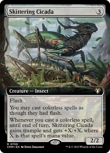 Skittering Cicada - Extended Art Magic mtg Light Play, English Commander Masters - Picture 1 of 1